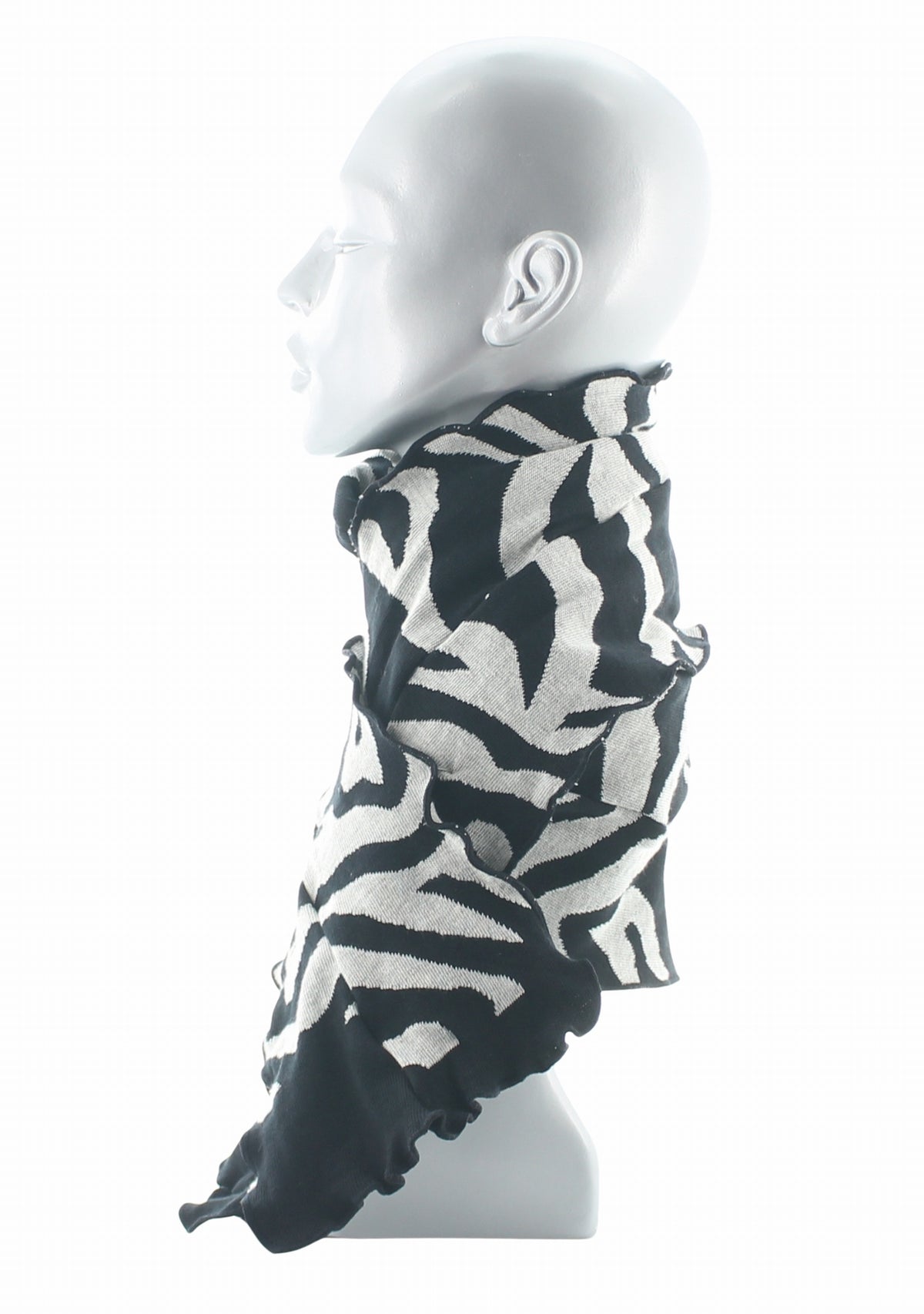 Écharpe femme coton Berthe Zèbre NOIR/BLANC