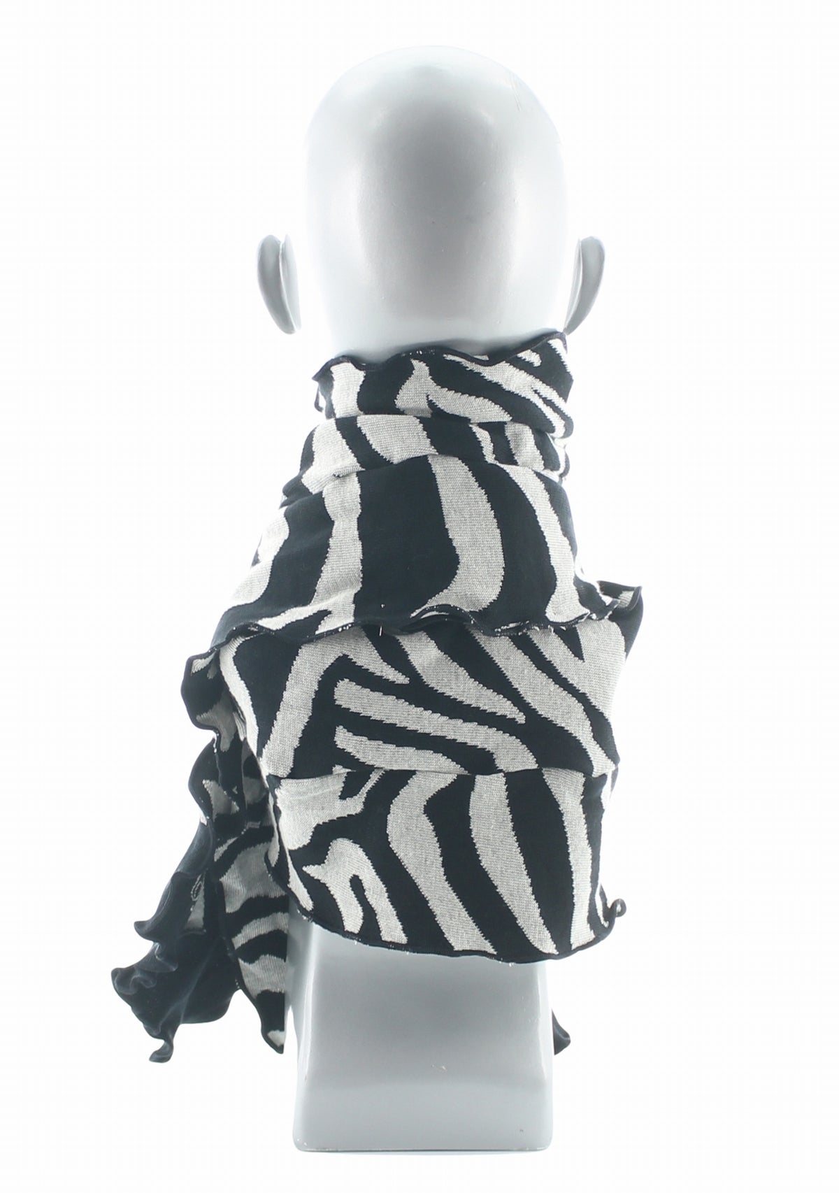 Écharpe femme coton Berthe Zèbre NOIR/BLANC
