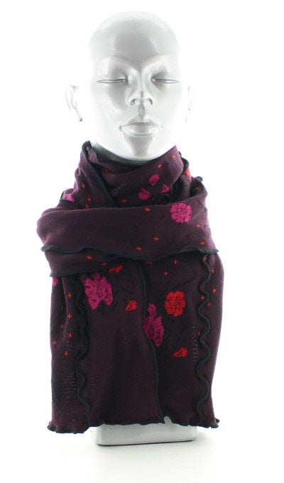 Echarpe femme coton couleurs d'automne BORDEAUX