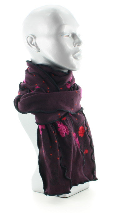 Echarpe femme coton couleurs d'automne BORDEAUX