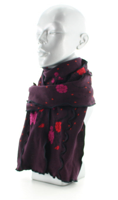 Echarpe femme coton couleurs d'automne BORDEAUX