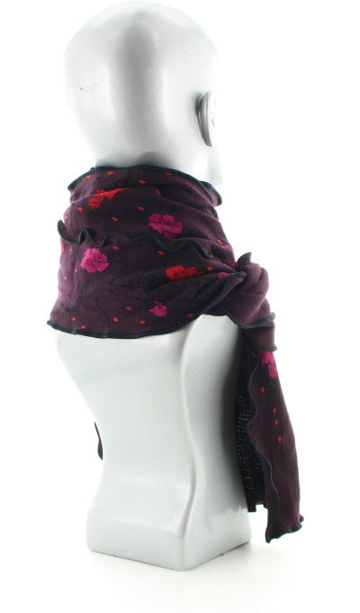 Echarpe femme coton couleurs d'automne BORDEAUX