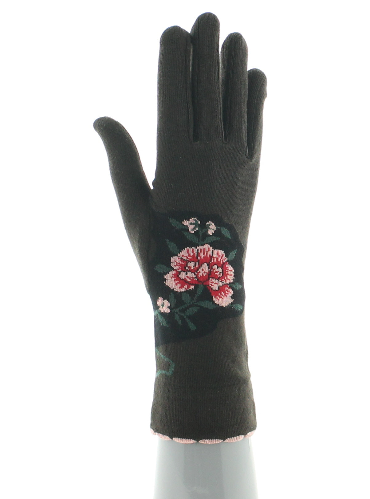 Gants coton femme fleurs
 MARRON