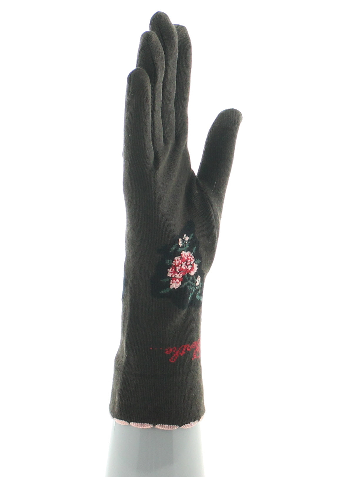 Gants coton femme fleurs
 MARRON