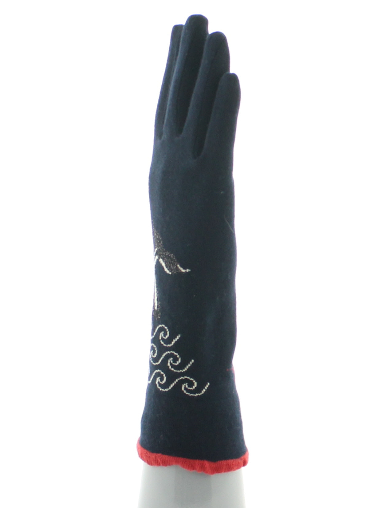 Gants coton femme la baleine BLEU MARINE