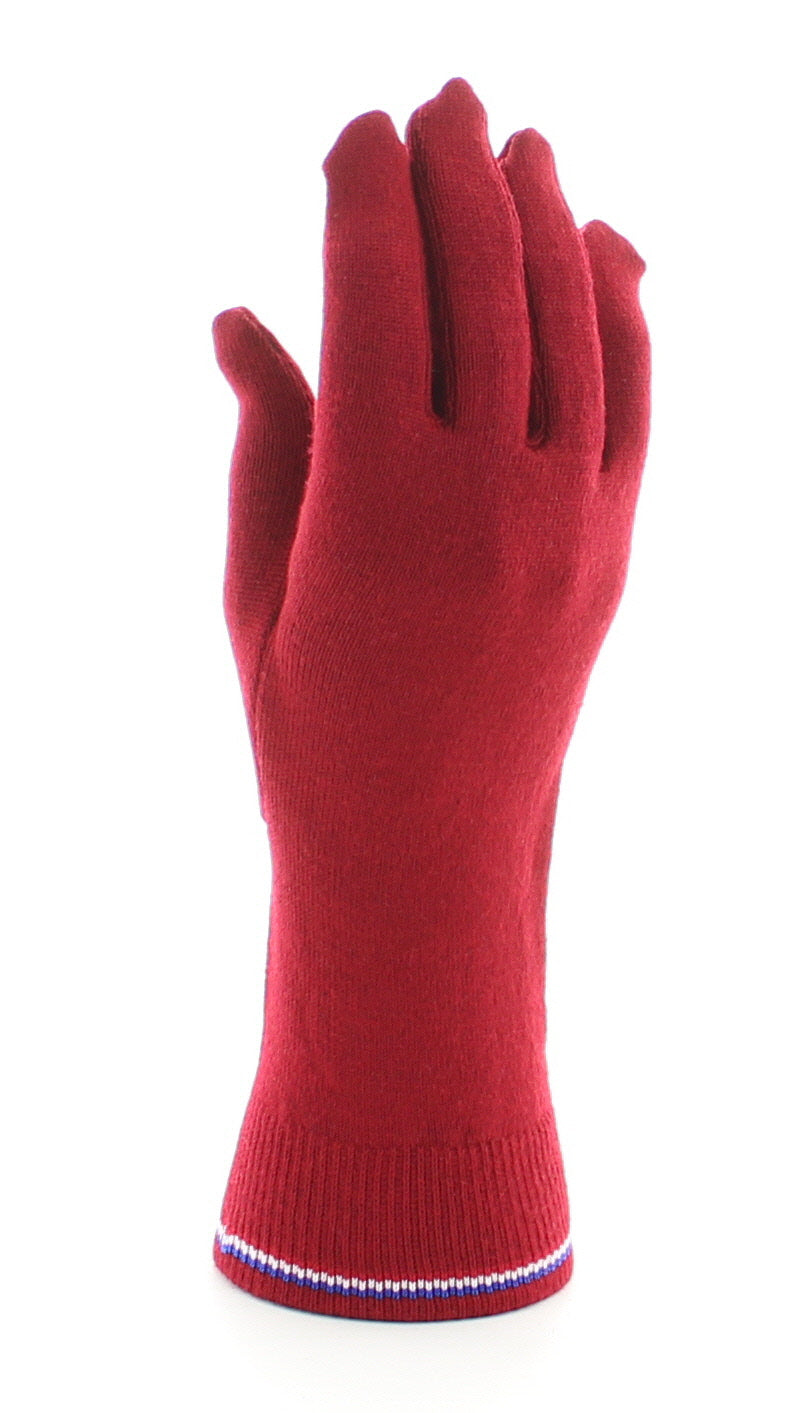 Gants en Laine Peignée mélangée ROUGE