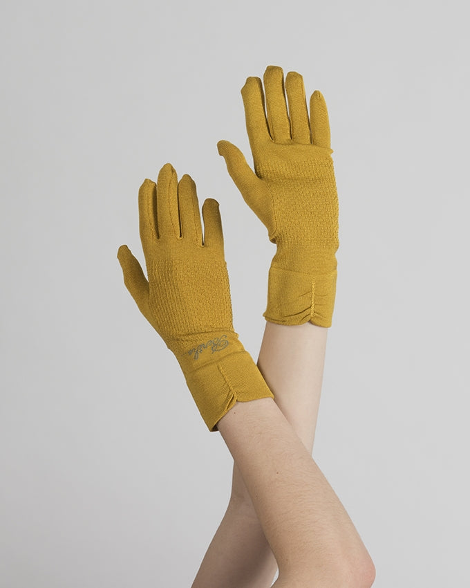 Gants en soie jaune JAUNE