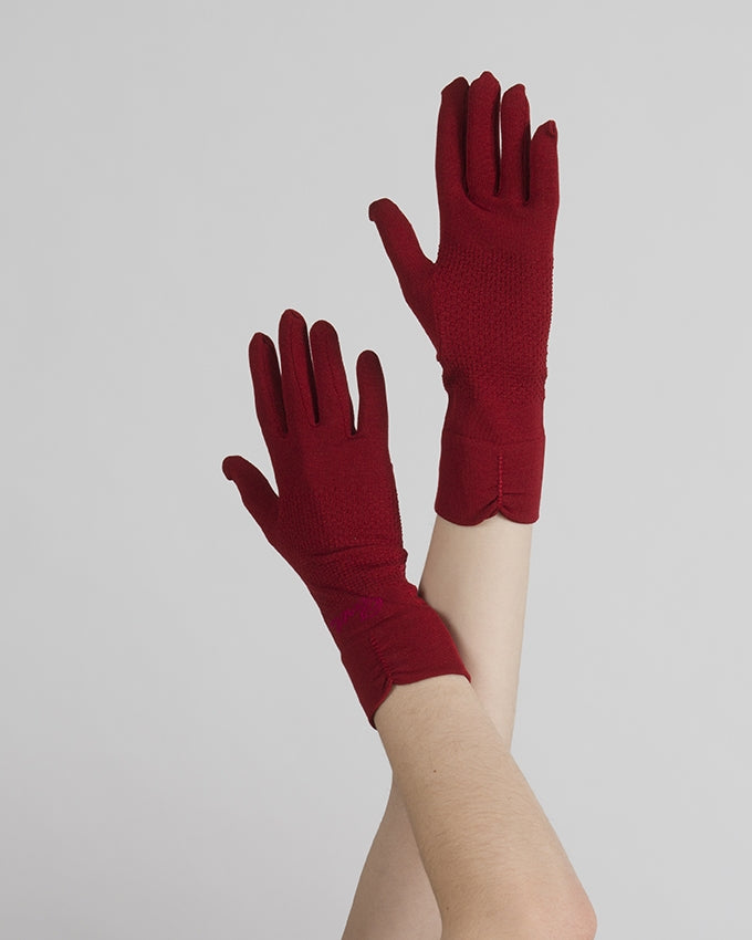 Gants en soie rouge ROUGE