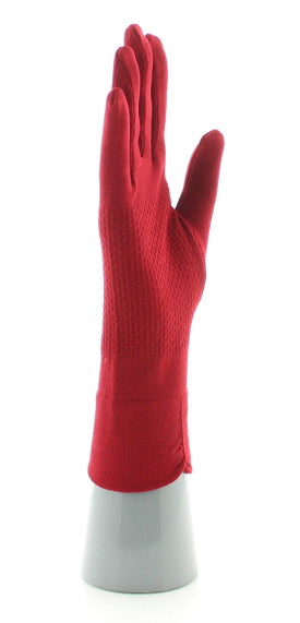 Gants en soie rouge ROUGE