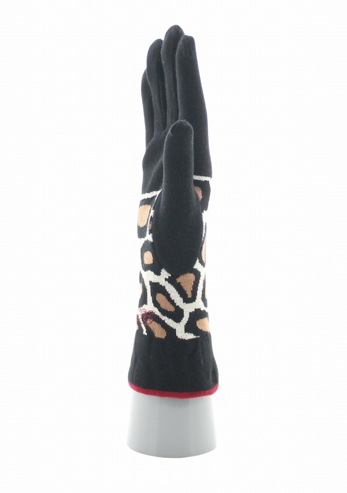 Gants femme coton Berthe Léopard NOIR