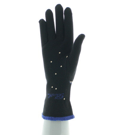 Gants femme coton cœur NOIR