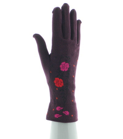 Gants femme coton couleurs d'automne BORDEAUX