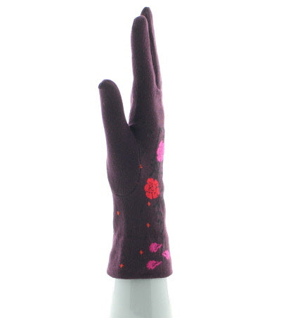 Gants femme coton couleurs d'automne BORDEAUX