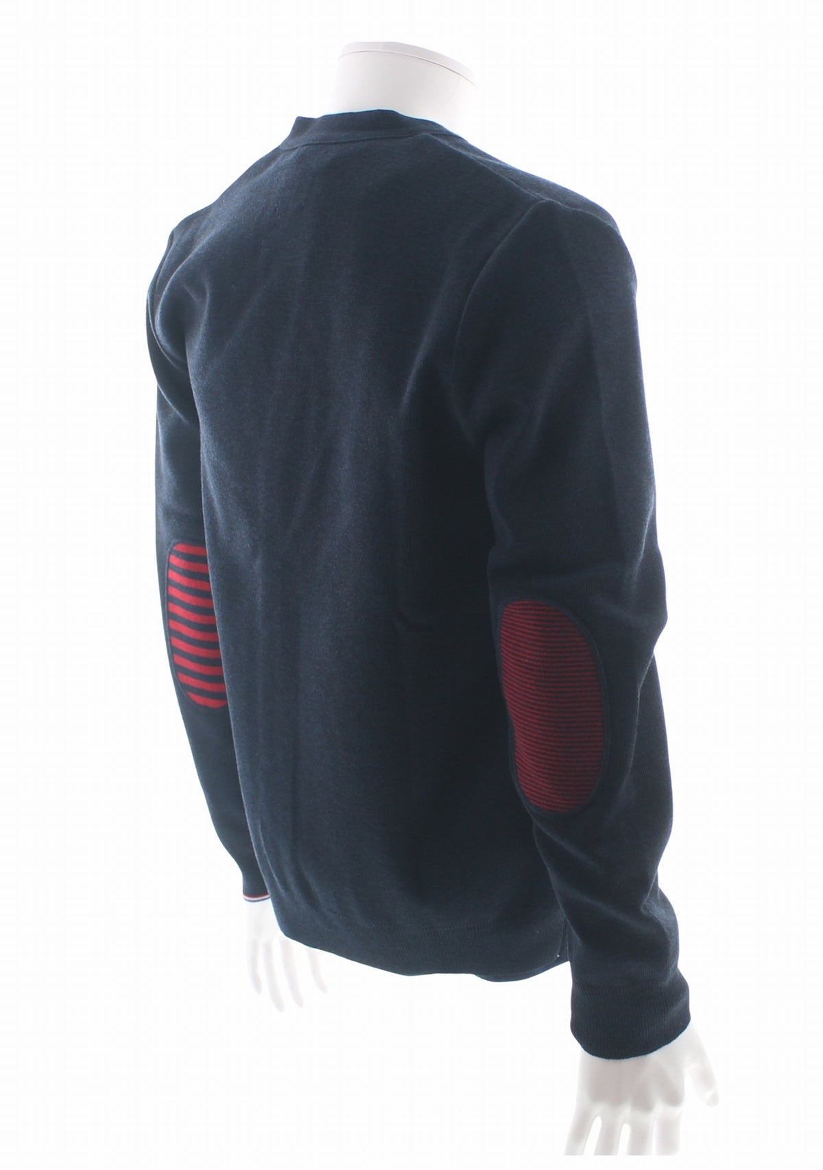 Gilet mixte en laine marine à coudières rayées MARINE