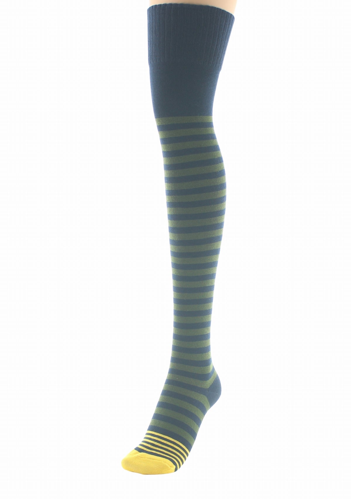 Jambières femme coton Berthe rayures kaki MARINE/KAKI