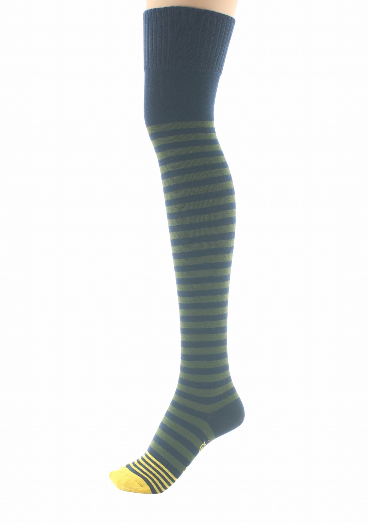 Jambières femme coton Berthe rayures kaki MARINE/KAKI