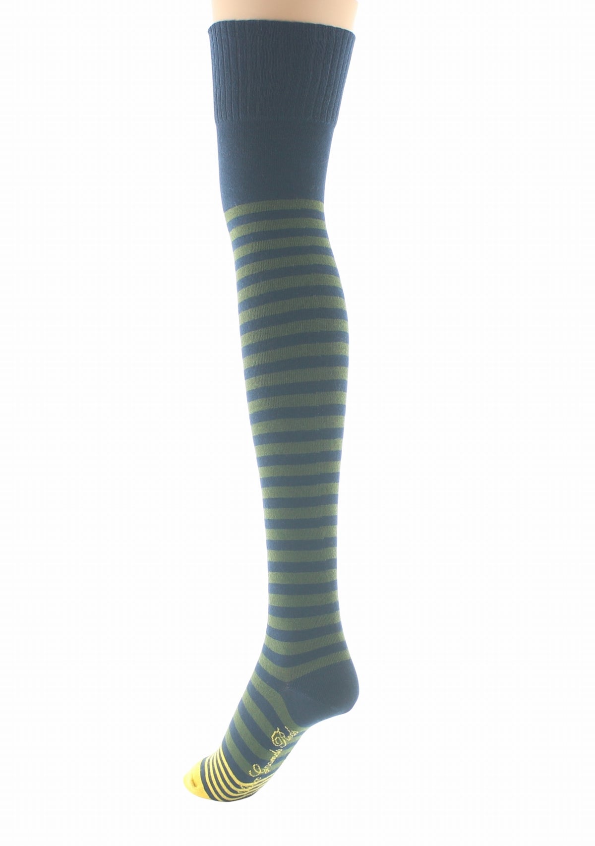 Jambières femme coton Berthe rayures kaki MARINE/KAKI