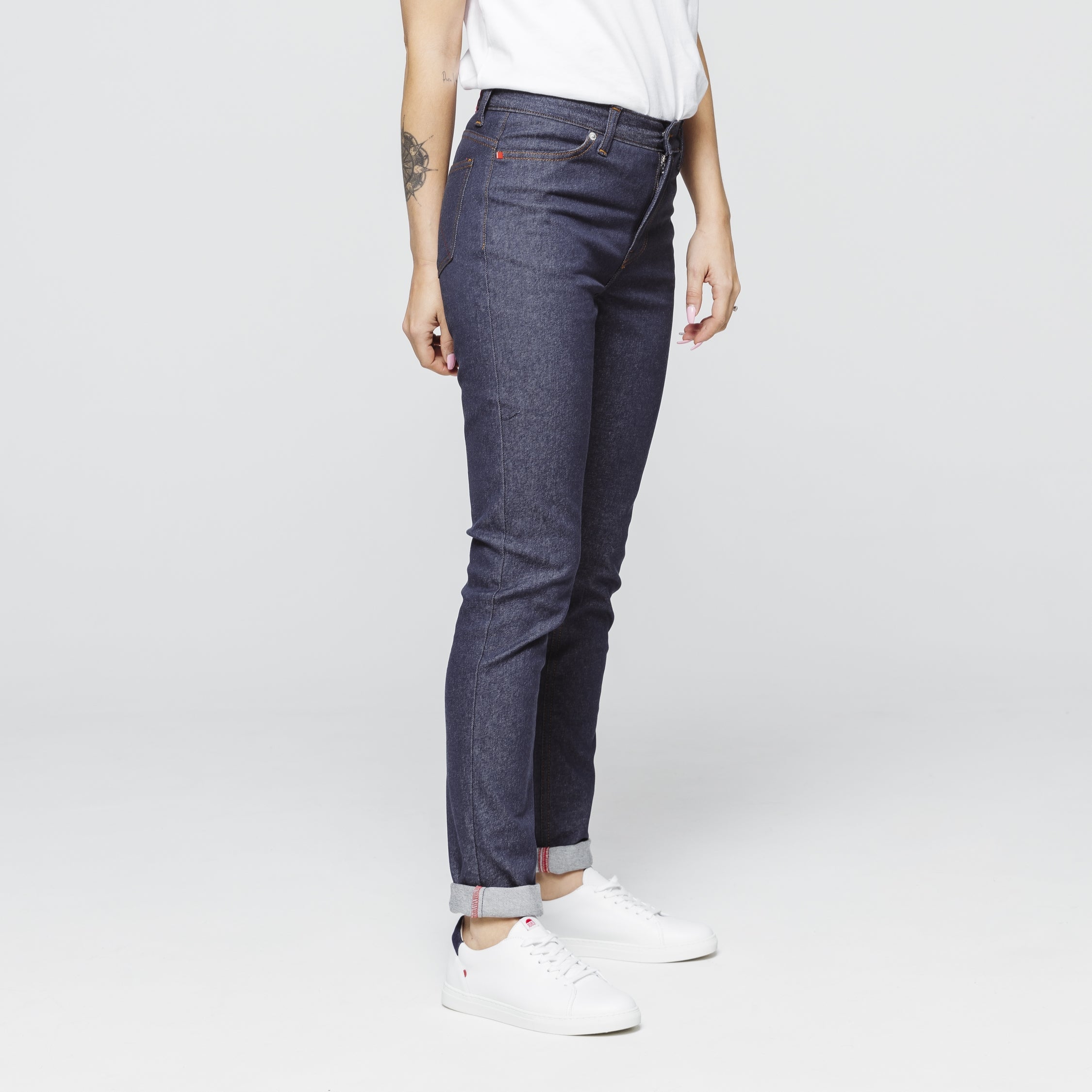 Jean fuselé taille haute 254 FiliDenim Flex bleu 