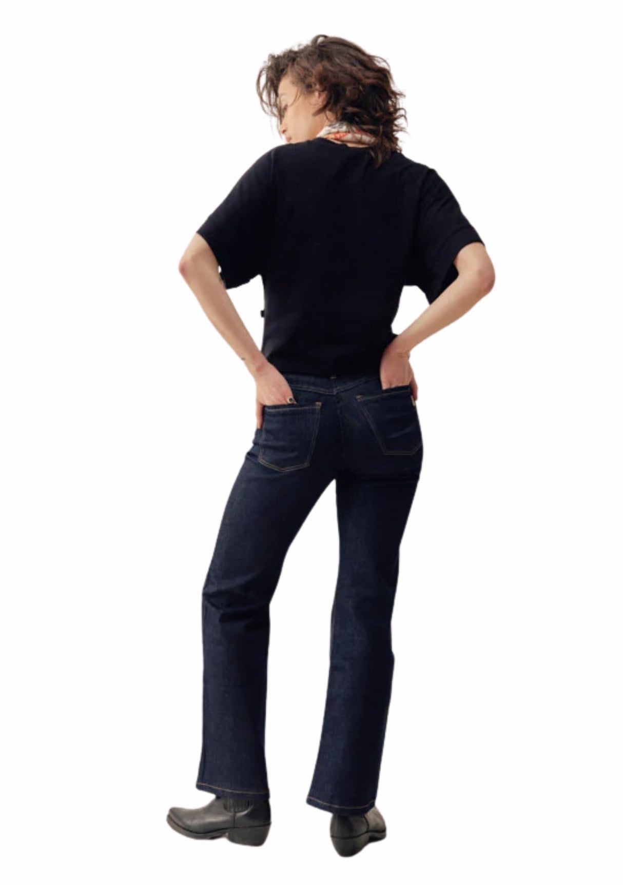 Jeans femme Océane bleu Dao - Coupe flare taille haute – Made in France BLEU