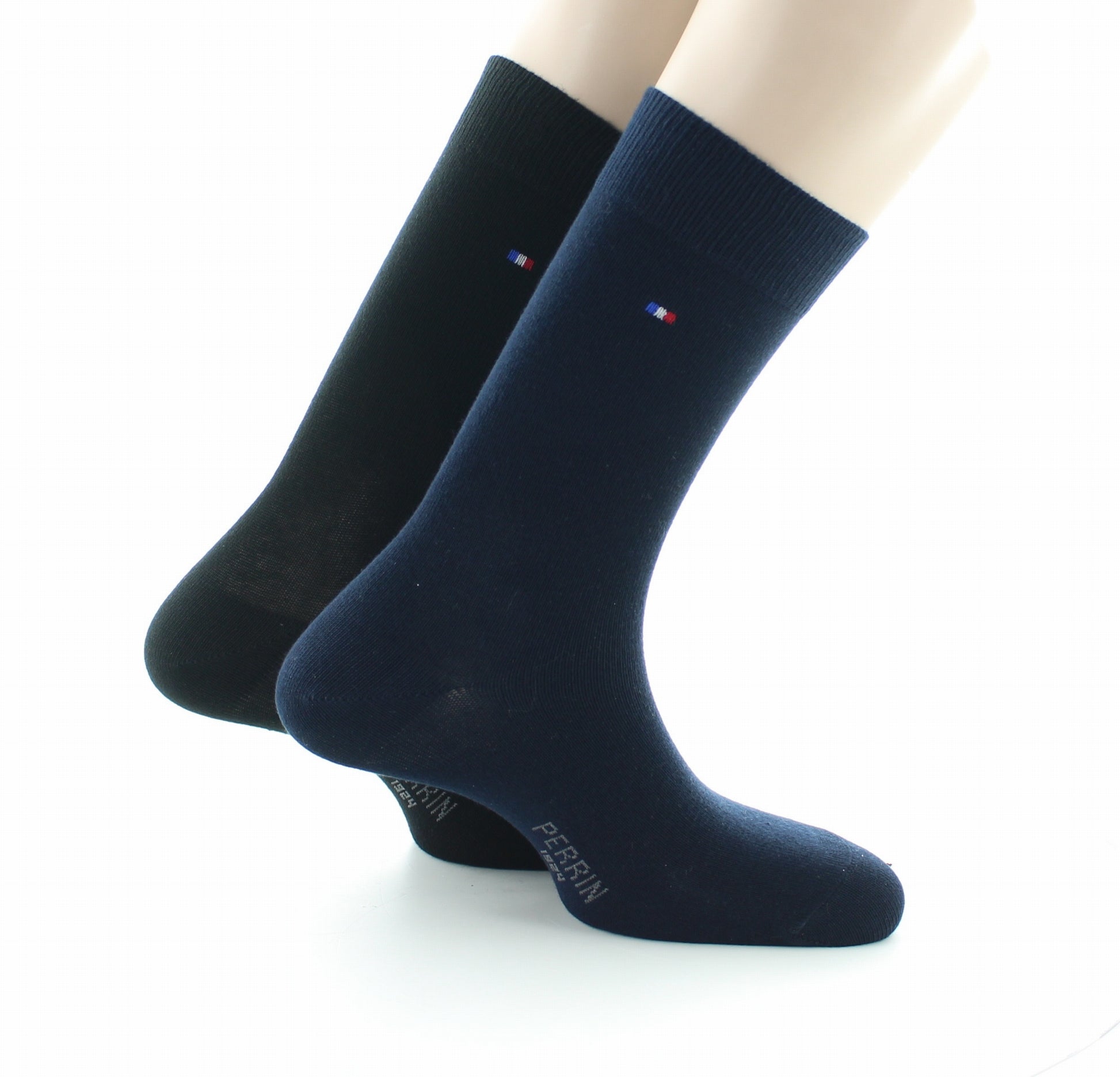 Lot 2 paires Chaussettes unies Noir et Bleu Marine NOIR/MARINE