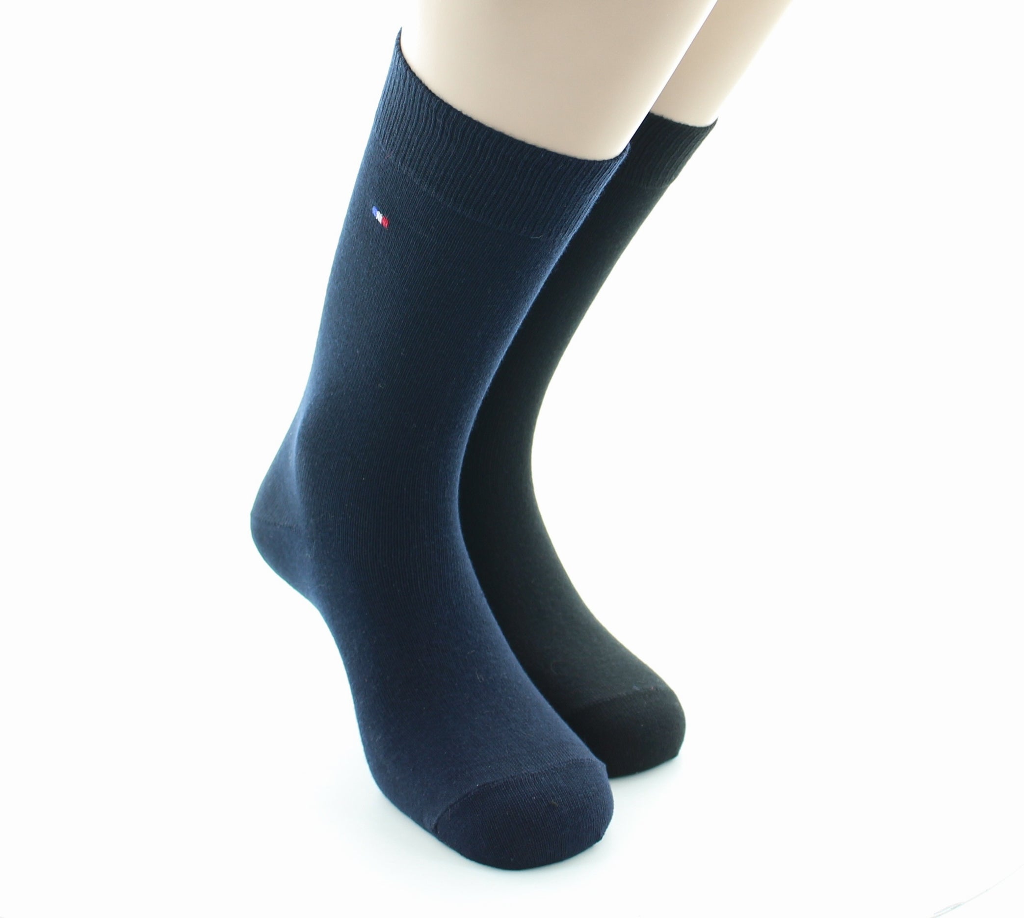 Lot 2 paires Chaussettes unies Noir et Bleu Marine NOIR/MARINE