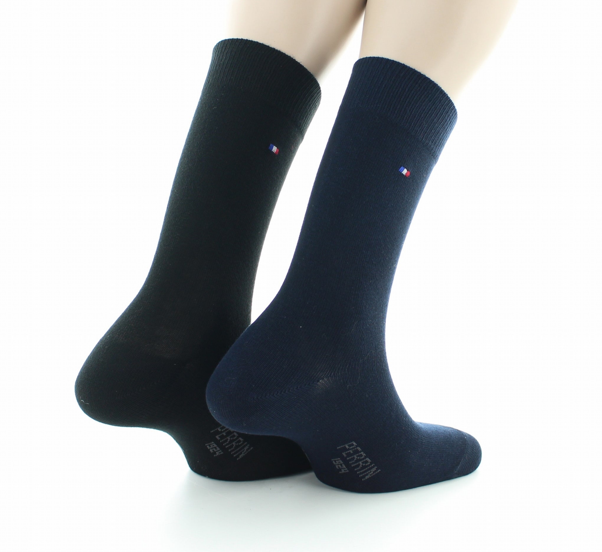 Lot 2 paires Chaussettes unies Noir et Bleu Marine NOIR/MARINE