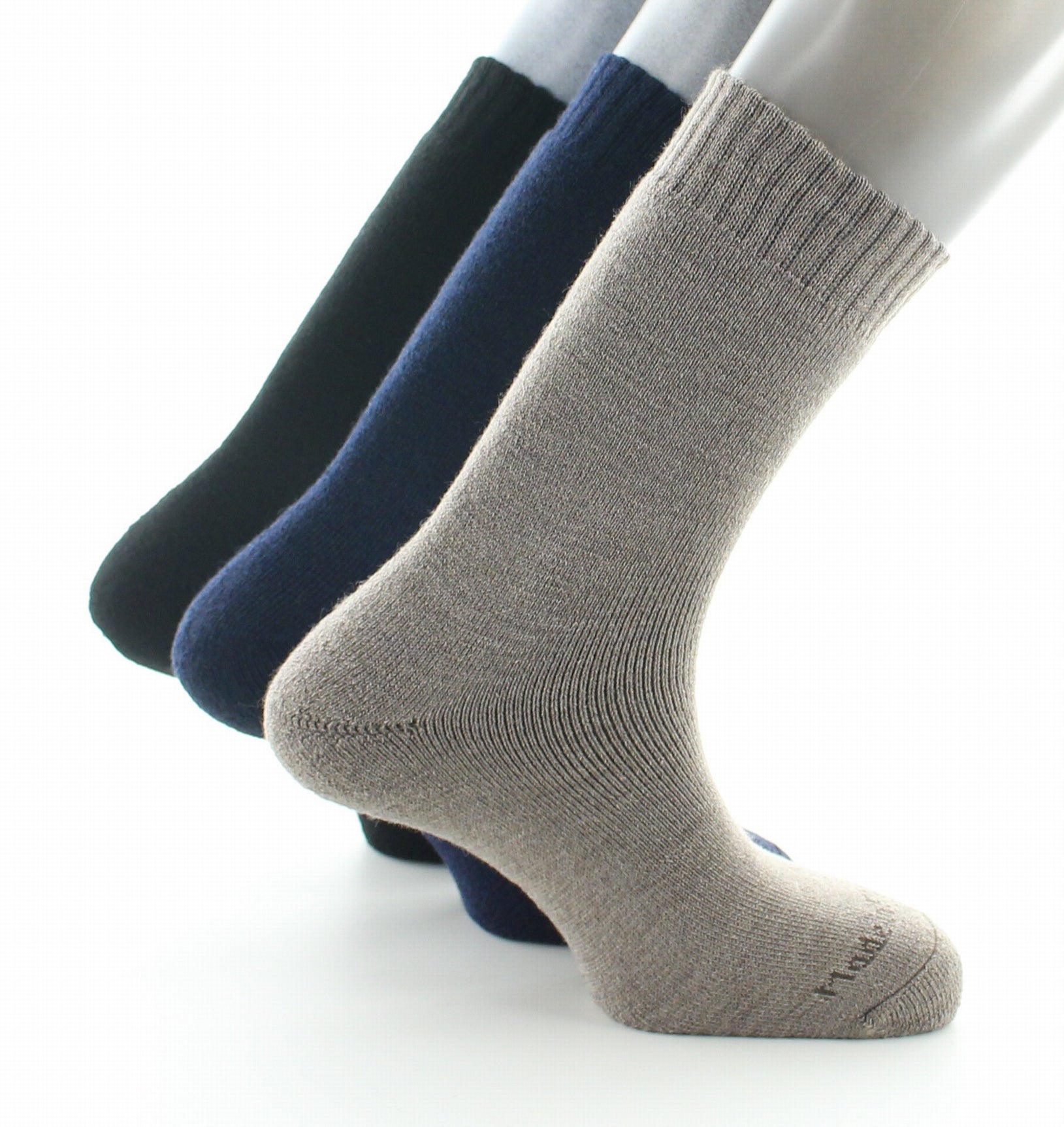 Lot 3 paires de mi-chaussettes homme en maille bouclette ASSORTI