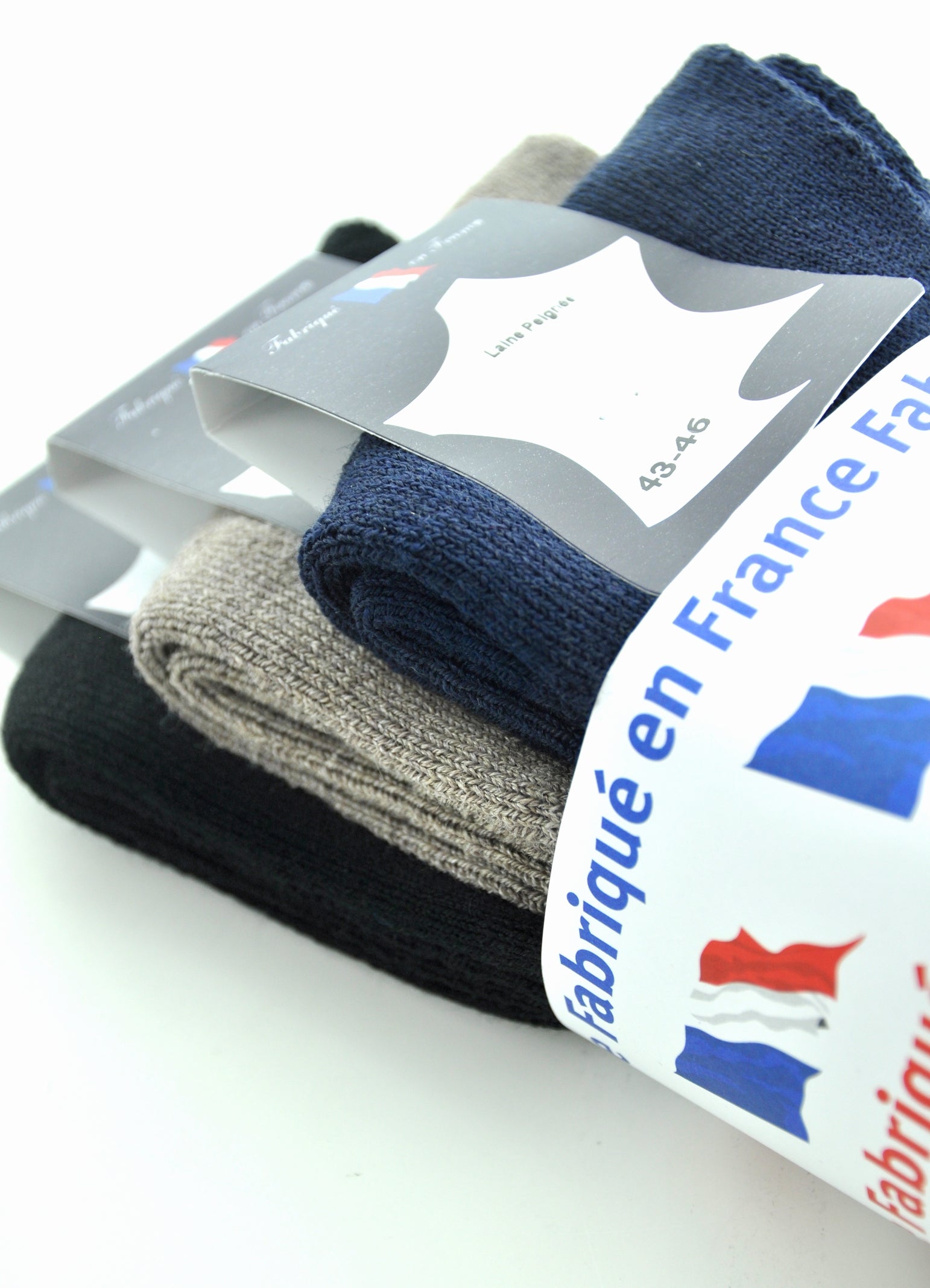 Lot 3 paires de mi-chaussettes homme en maille bouclette ASSORTI