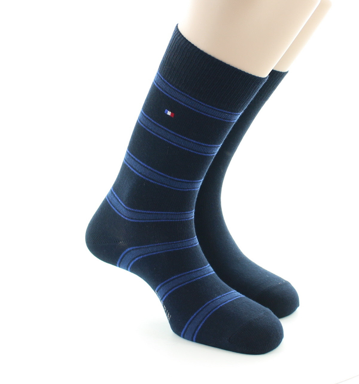 Lot de 2 paires de chaussettes mixtes en coton peigné MARINE-BLEU