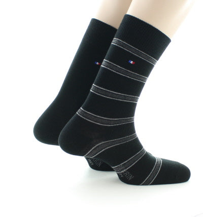 Lot de 2 paires de chaussettes mixtes en coton peigné NOIR