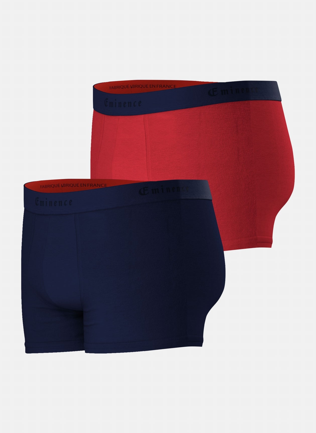 Lot de deux boxers homme en coton marine et rouge MARINE/ROUGE