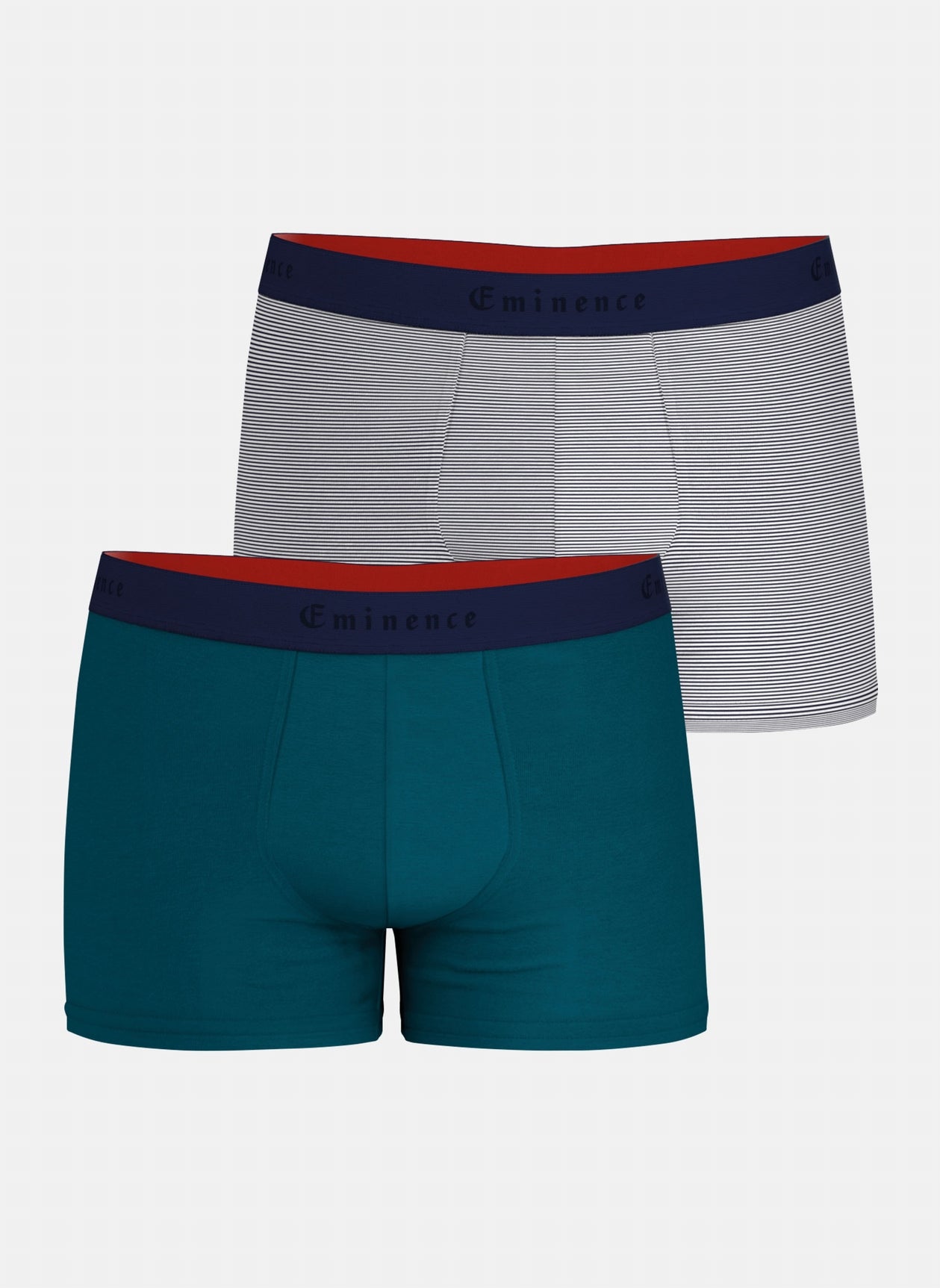 Lot de deux boxers homme en coton marinière et cobalt COBALT/MARINIERE