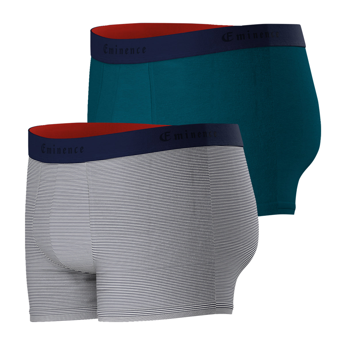 Lot de deux boxers homme en coton marinière et cobalt COBALT/MARINIERE