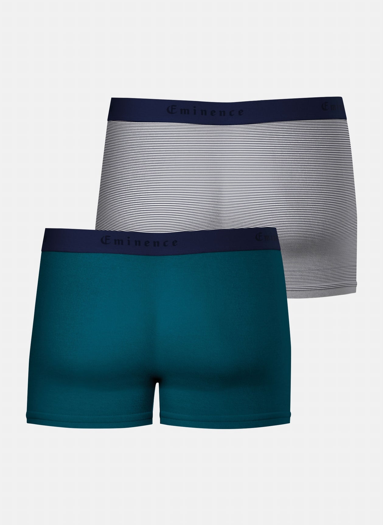 Lot de deux boxers homme en coton marinière et cobalt COBALT/MARINIERE