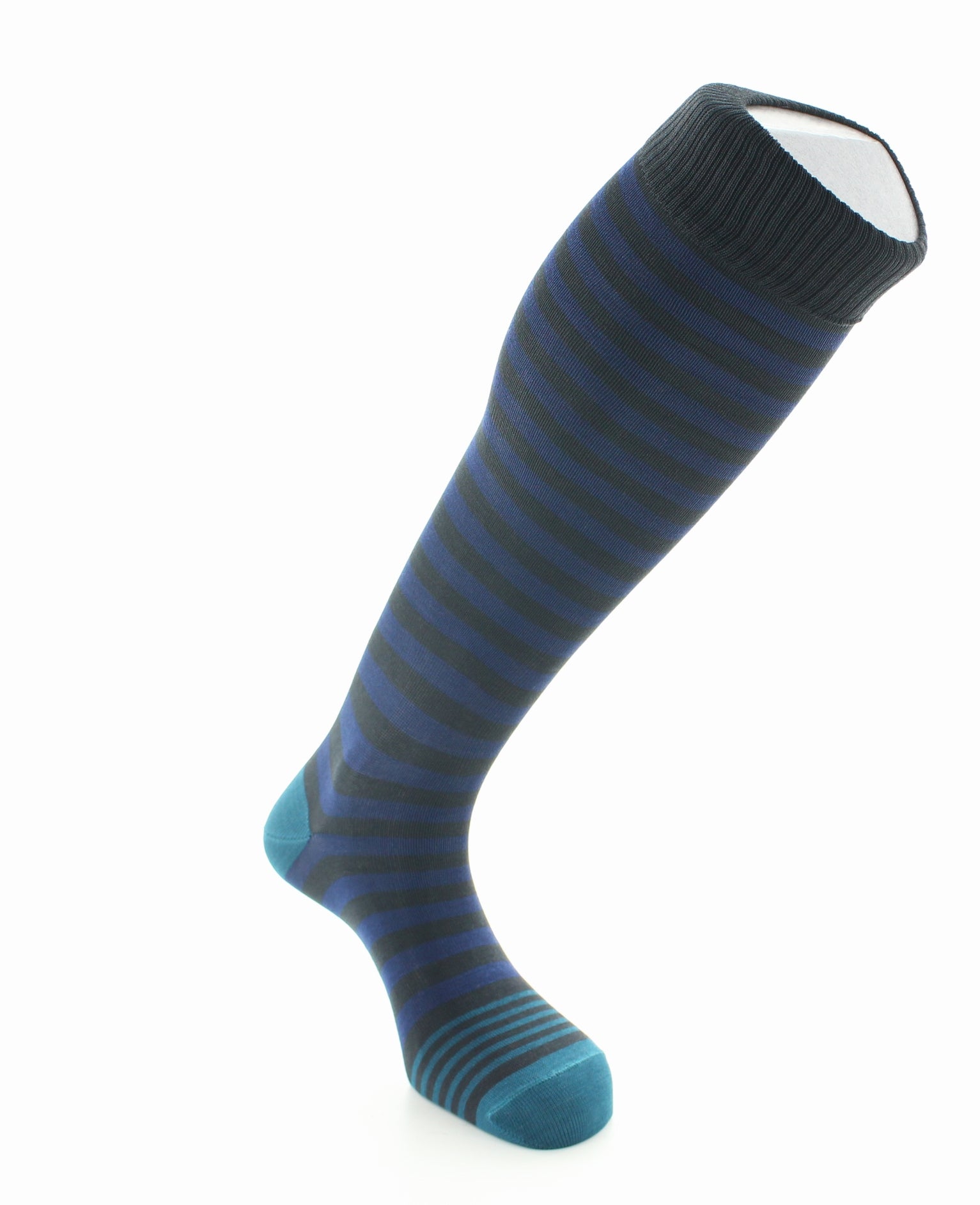 Mi-bas en fil d’Écosse pour homme Berthe Bleu Roi/Gris Bleu/Canard BLEU CANARD