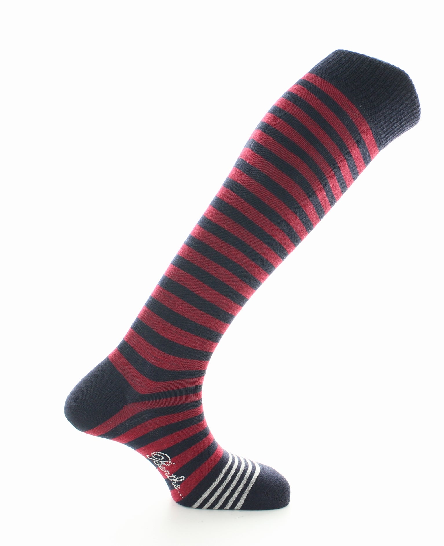 Mi-bas en laine pour homme Berthe Marine Rouge Écru MARINE/ROUGE