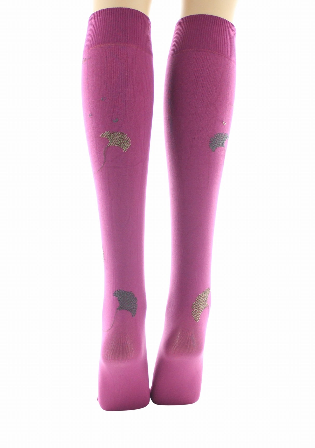 Mi-bas femme 40 deniers Albizia Berthe Fuchsia/Kaki/Gris FUCHSIA