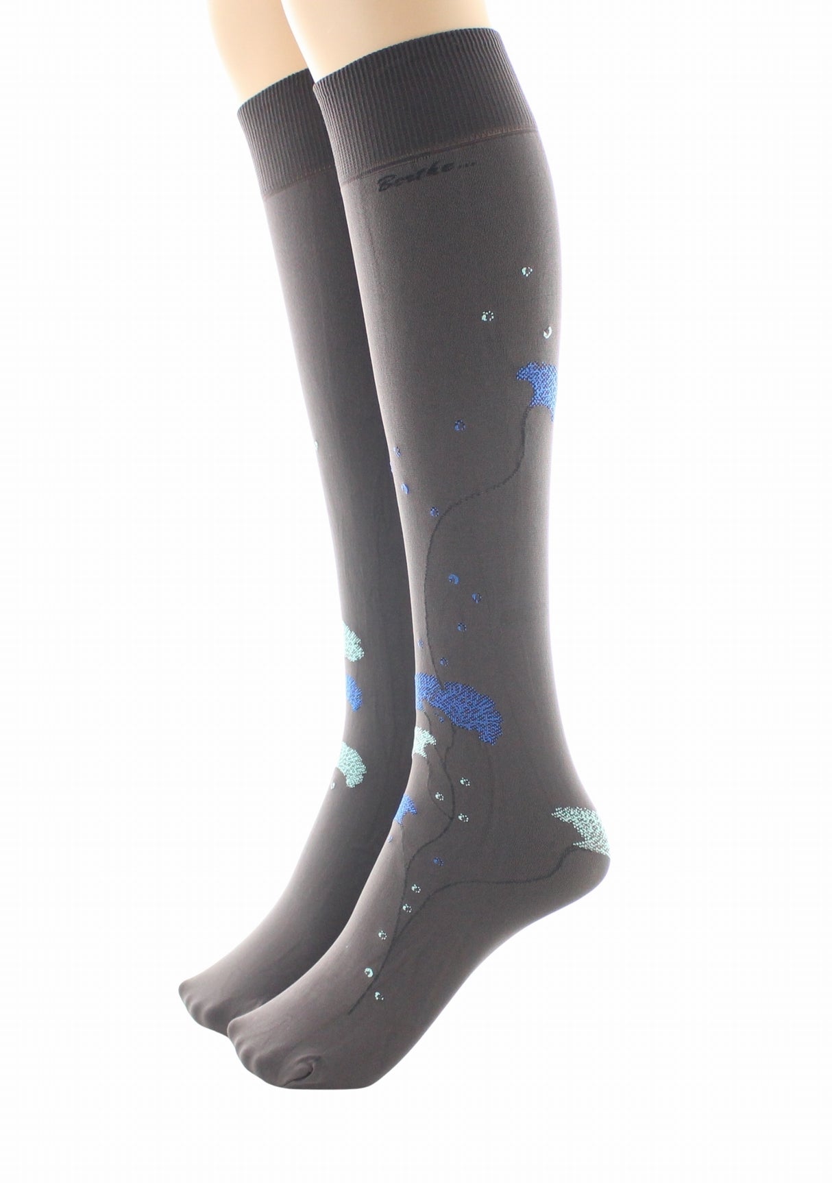 Mi-bas femme 40 deniers Berthe Albizia Marron/Bleu/Vert MARRON