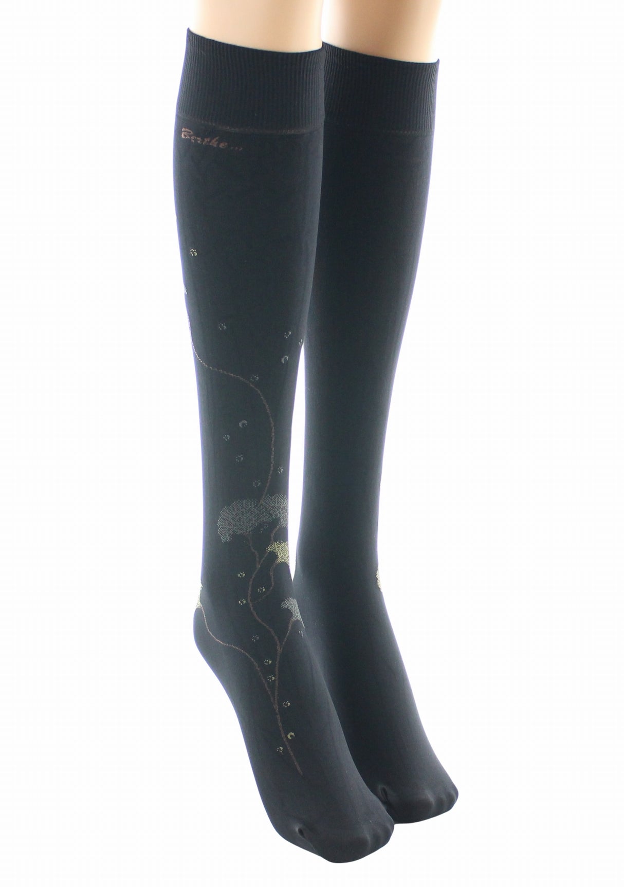 Mi-bas femme 40 deniers Berthe Albizia Noir/Kaki/Gris NOIR