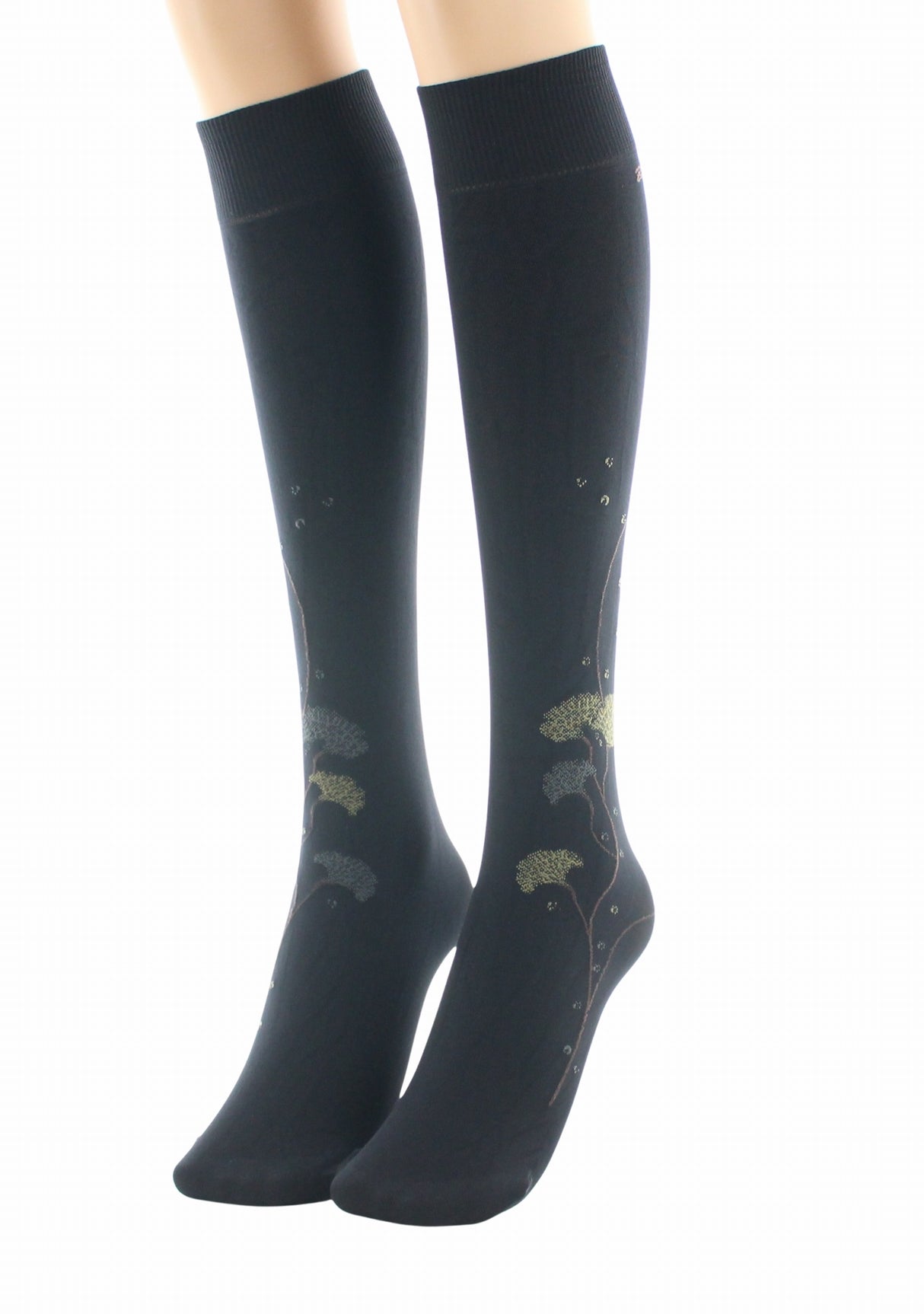 Mi-bas femme 40 deniers Berthe Albizia Noir/Kaki/Gris NOIR