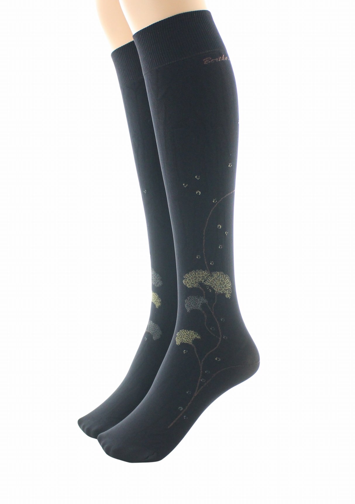 Mi-bas femme 40 deniers Berthe Albizia Noir/Kaki/Gris NOIR