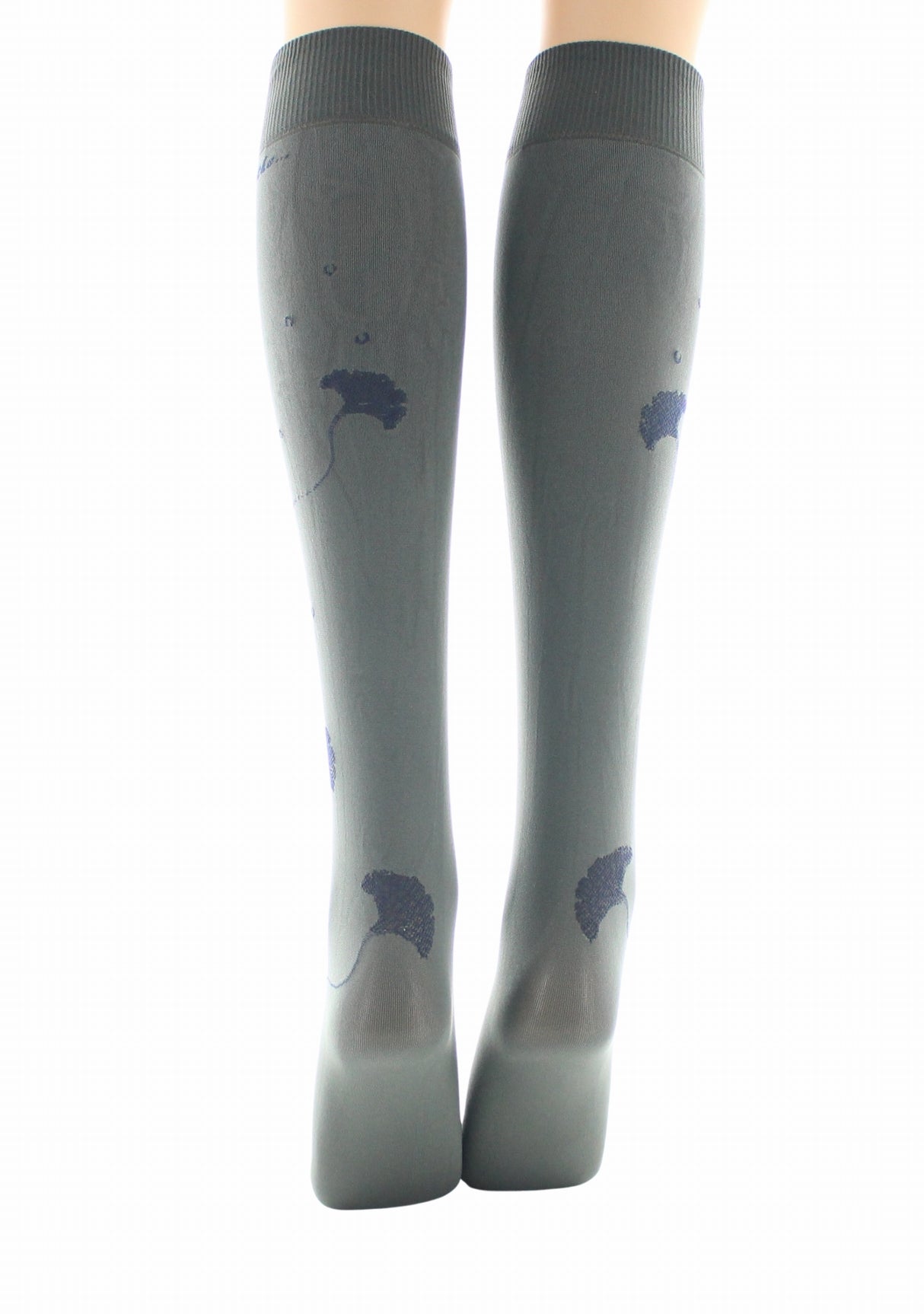 Mi-bas femme 40 deniers Berthe Albizia Kaki/Marine KAKI