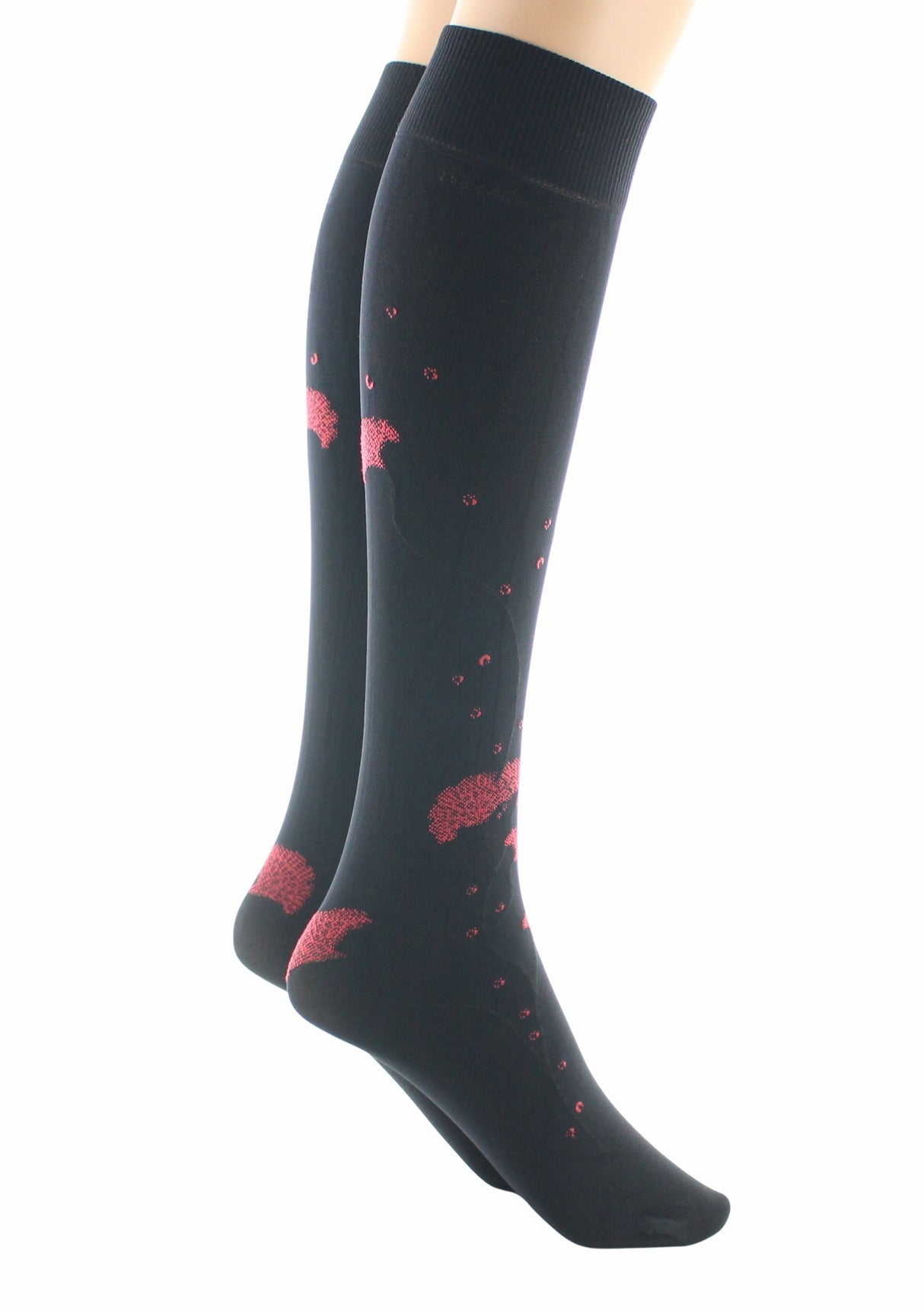 Mi-bas femme 40 deniers Berthe Albizia Noir/Rouge NOIR