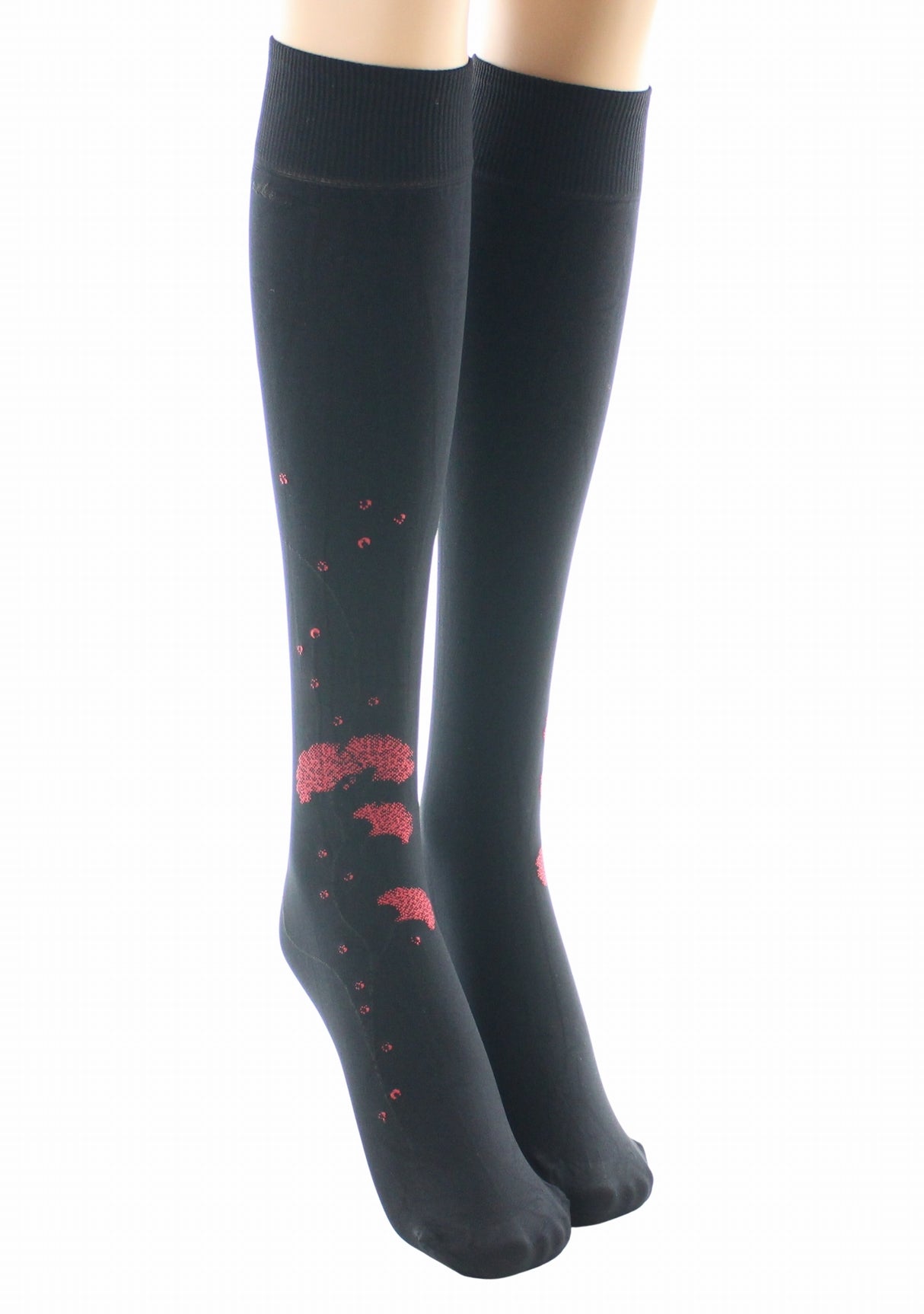 Mi-bas femme 40 deniers Berthe Albizia Noir/Rouge NOIR