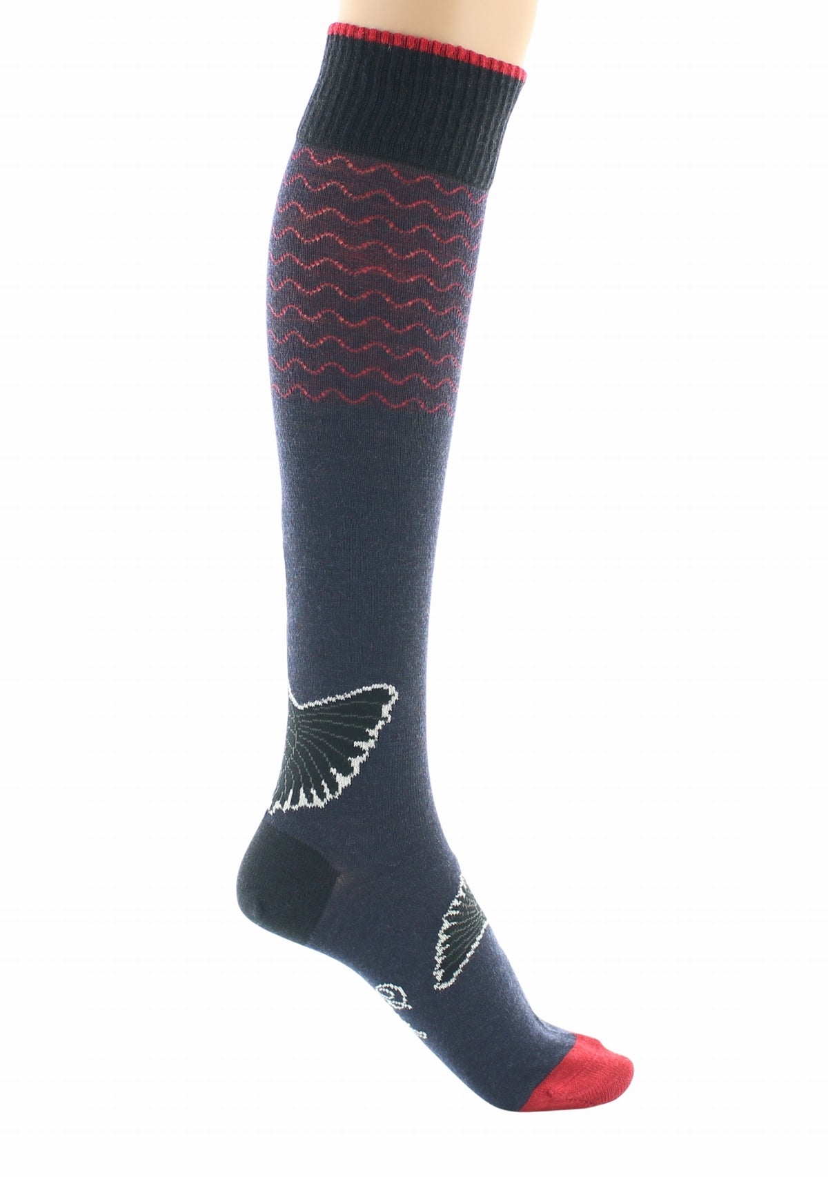 Mi-bas femme Berthe Grue Sauvage BLEU MARINE
