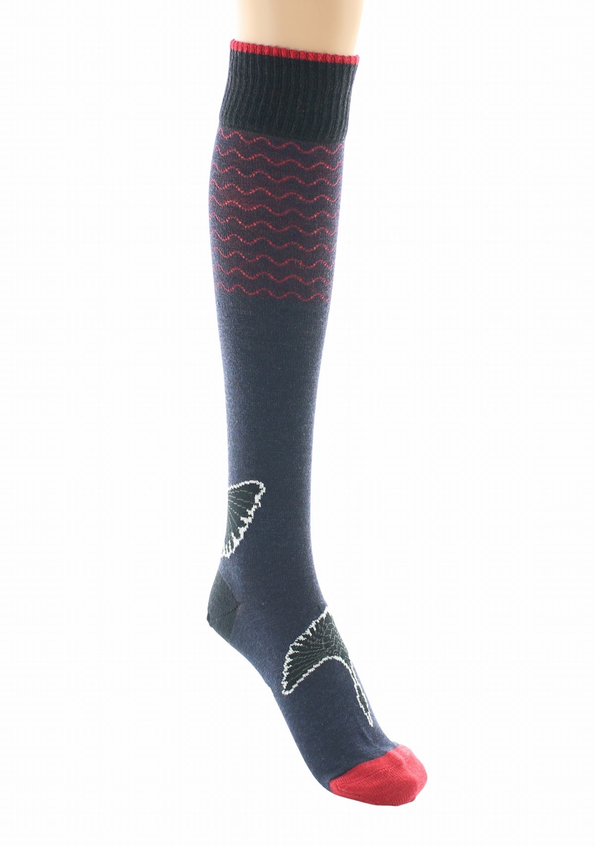 Mi-bas femme Berthe Grue Sauvage BLEU MARINE
