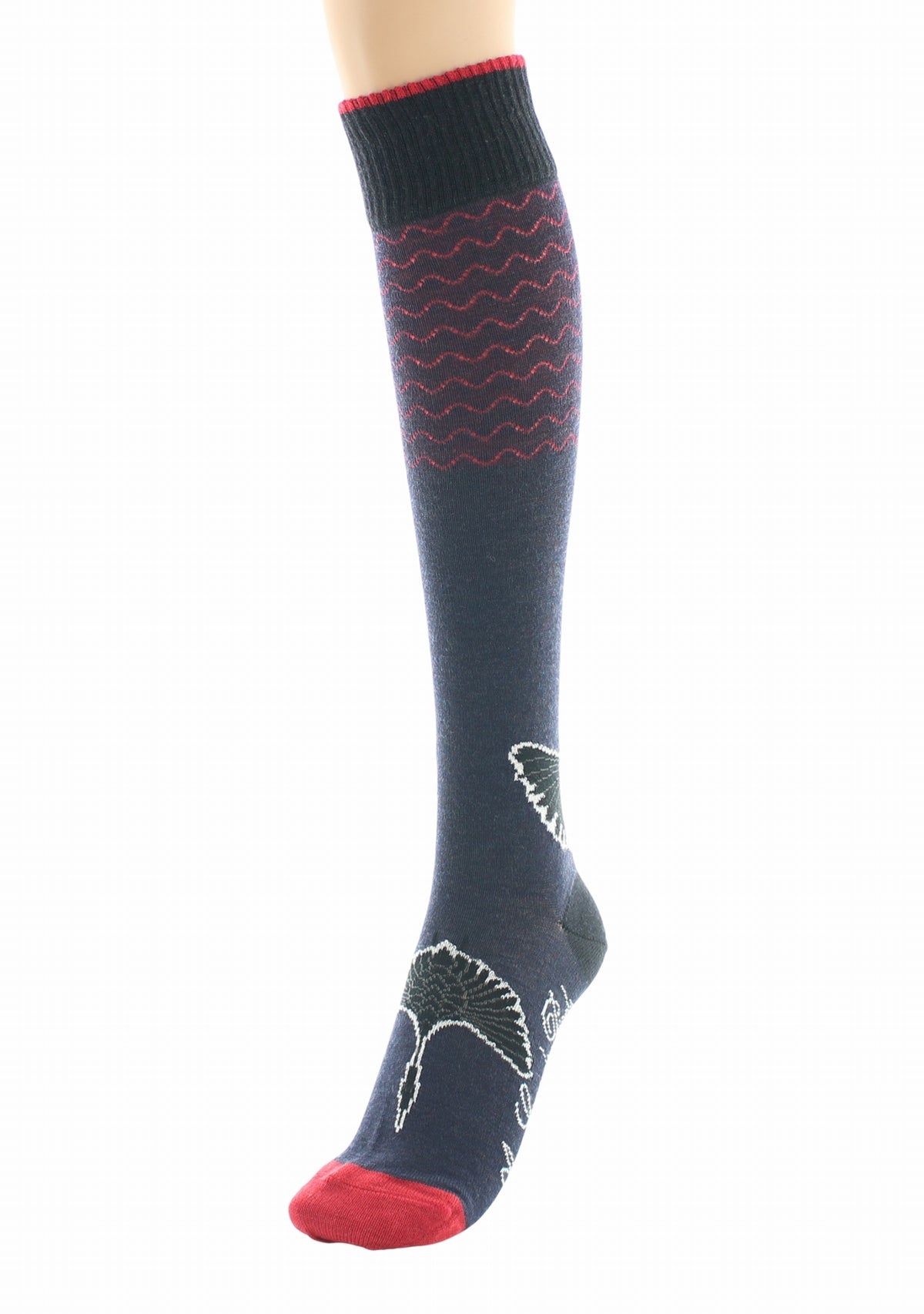 Mi-bas femme Berthe Grue Sauvage BLEU MARINE