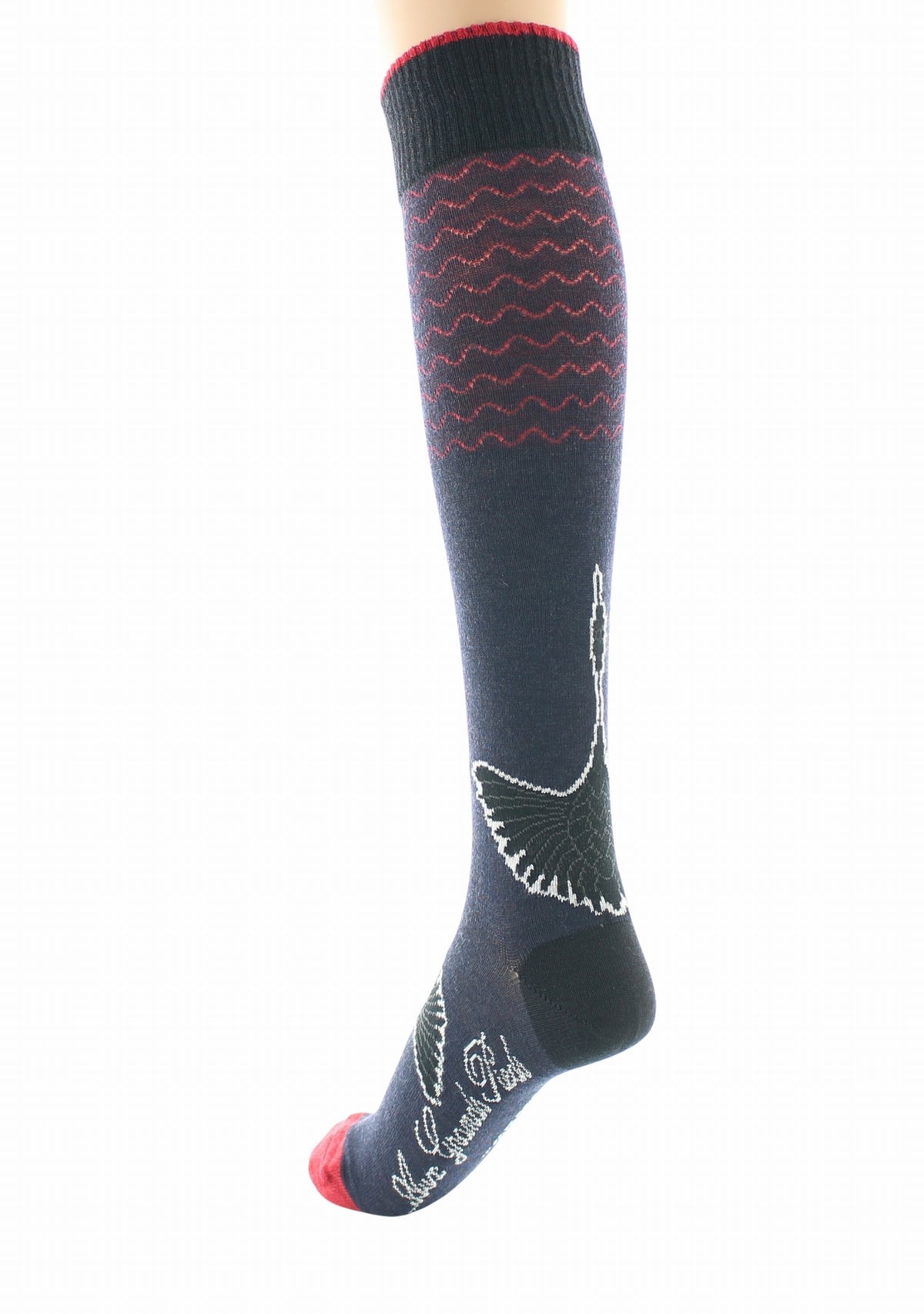 Mi-bas femme Berthe Grue Sauvage BLEU MARINE
