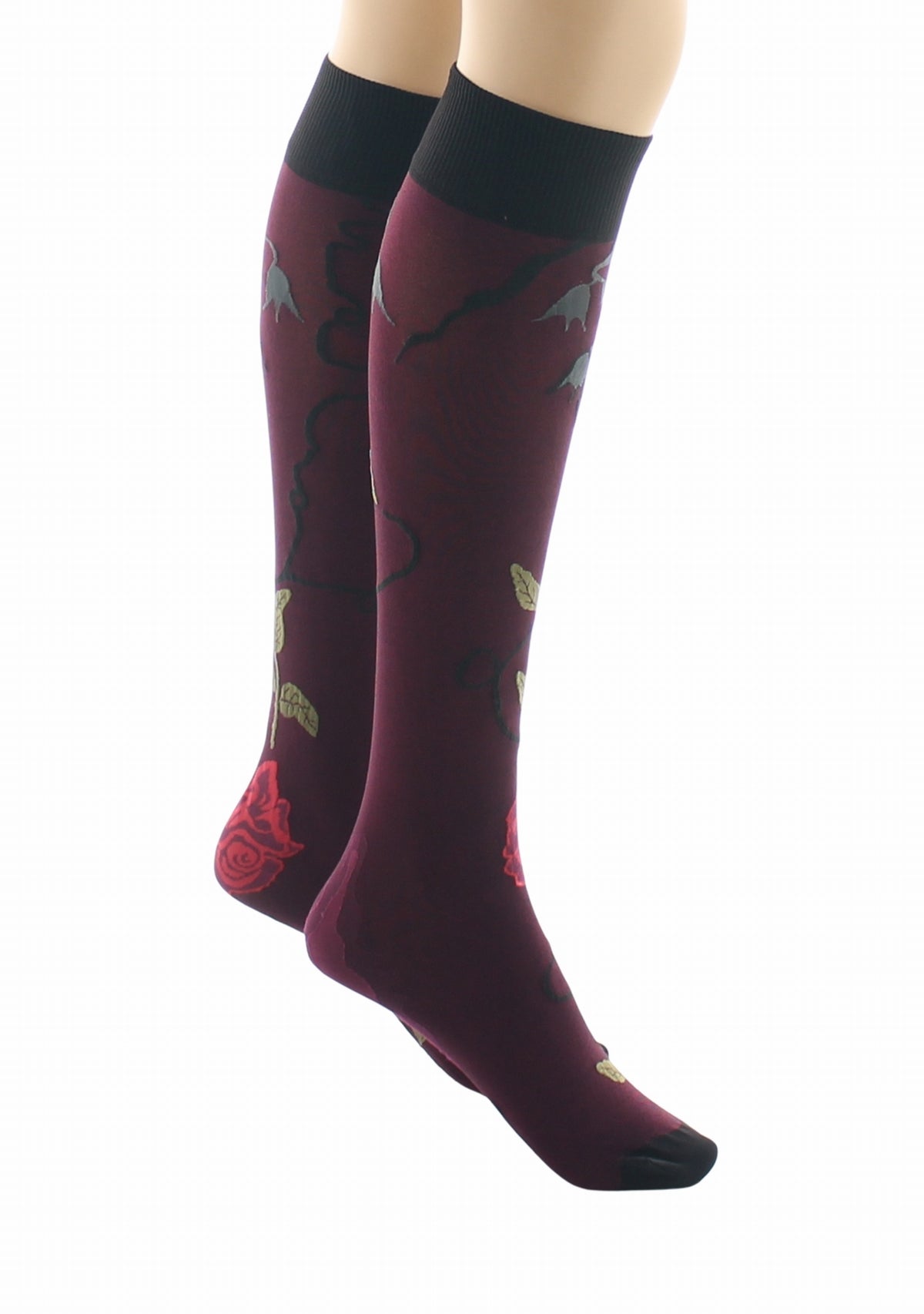 Mi-bas fins 40 deniers Berthe Rose Rouge ROUGE