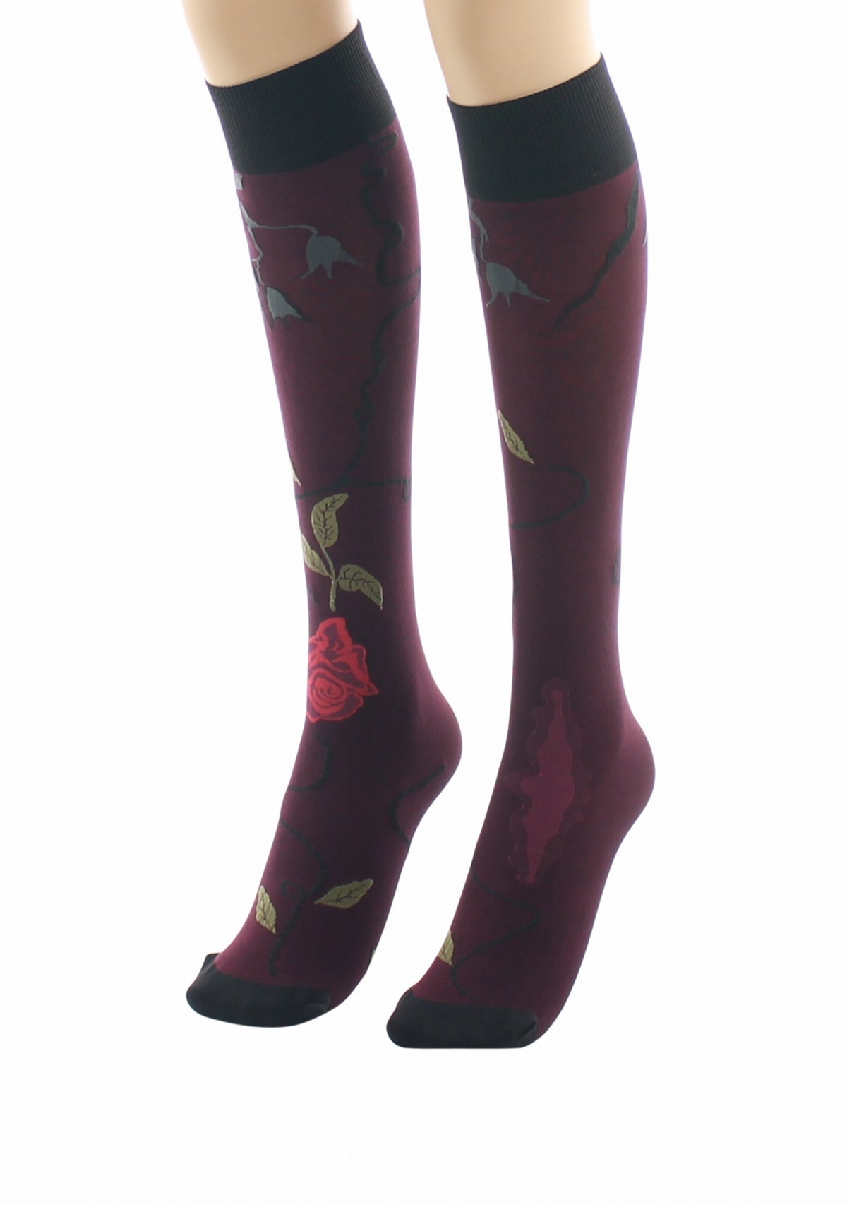 Mi-bas fins 40 deniers Berthe Rose Rouge ROUGE